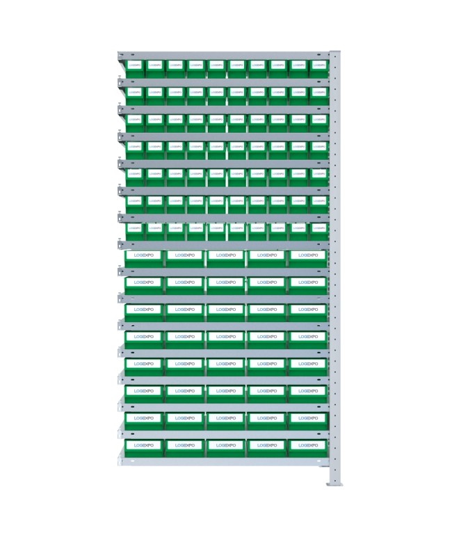 SCAFFALE AGGIUNTIVO CON CASSETTINE ESTRAIBILI - 110 contenitori estraibili