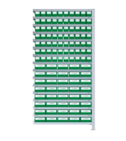 SCAFFALE AGGIUNTIVO CON CASSETTINE ESTRAIBILI - 110 contenitori estraibili