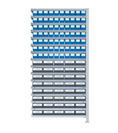 SCAFFALE AGGIUNTIVO CON CASSETTINE ESTRAIBILI - 110 contenitori estraibili