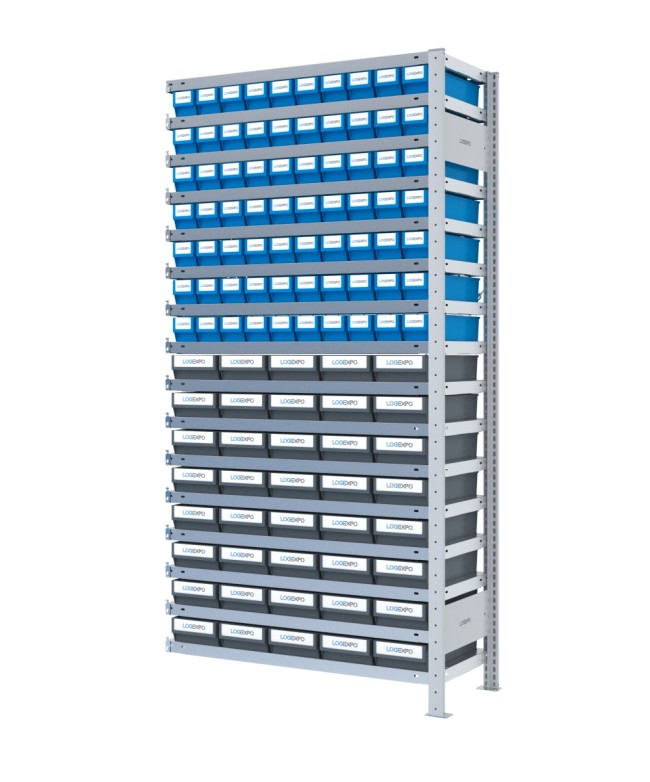 SCAFFALE AGGIUNTIVO CON CASSETTINE ESTRAIBILI - 110 contenitori estraibili