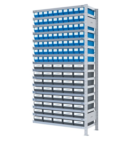 SCAFFALE AGGIUNTIVO CON CASSETTINE ESTRAIBILI - 110 contenitori estraibili