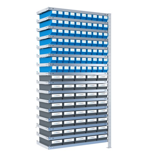 SCAFFALE AGGIUNTIVO CON CASSETTINE ESTRAIBILI - 110 contenitori estraibili