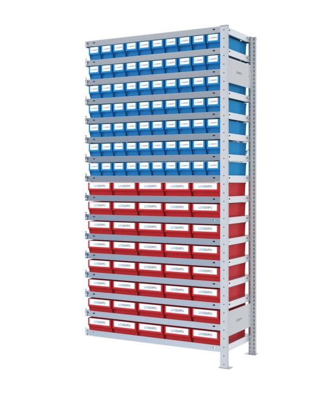 SCAFFALE AGGIUNTIVO CON CASSETTINE ESTRAIBILI - 110 contenitori estraibili