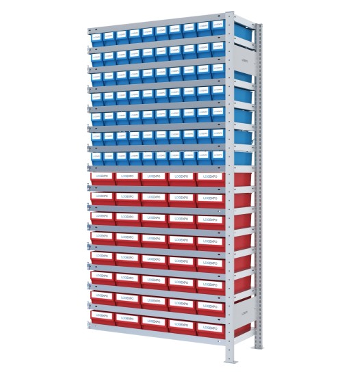 SCAFFALE AGGIUNTIVO CON CASSETTINE ESTRAIBILI - 110 contenitori estraibili