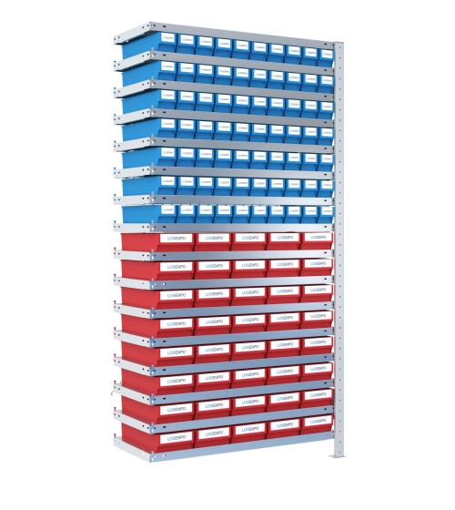 SCAFFALE AGGIUNTIVO CON CASSETTINE ESTRAIBILI - 110 contenitori estraibili