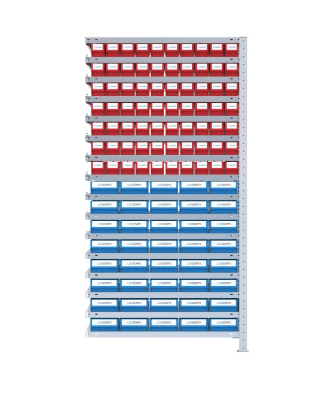 SCAFFALE AGGIUNTIVO CON CASSETTINE ESTRAIBILI - 110 contenitori estraibili