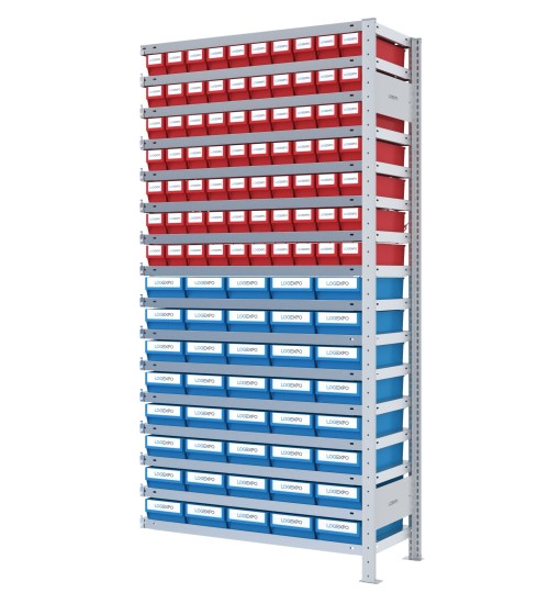 SCAFFALE AGGIUNTIVO CON CASSETTINE ESTRAIBILI - 110 contenitori estraibili