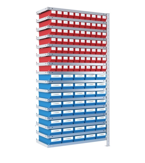 SCAFFALE AGGIUNTIVO CON CASSETTINE ESTRAIBILI - 110 contenitori estraibili