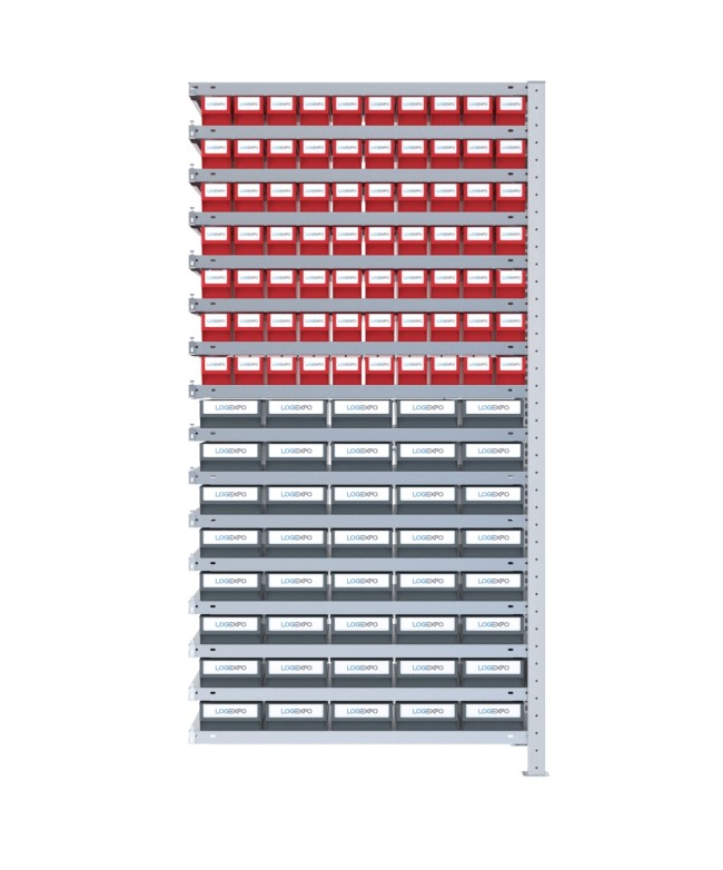 SCAFFALE AGGIUNTIVO CON CASSETTINE ESTRAIBILI - 110 contenitori estraibili
