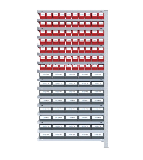 SCAFFALE AGGIUNTIVO CON CASSETTINE ESTRAIBILI - 110 contenitori estraibili