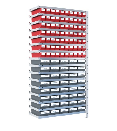 SCAFFALE AGGIUNTIVO CON CASSETTINE ESTRAIBILI - 110 contenitori estraibili