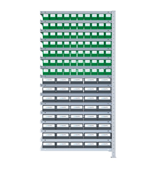SCAFFALE AGGIUNTIVO CON CASSETTINE ESTRAIBILI - 110 contenitori estraibili