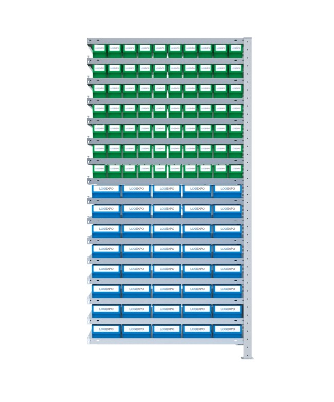 SCAFFALE AGGIUNTIVO CON CASSETTINE ESTRAIBILI - 110 contenitori estraibili