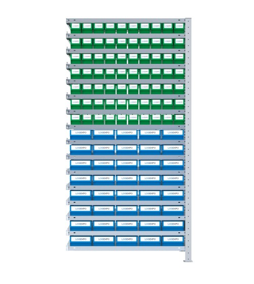 SCAFFALE AGGIUNTIVO CON CASSETTINE ESTRAIBILI - 110 contenitori estraibili
