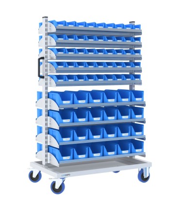 CARRELLO PORTA CONTENITORI - 138 cassette bocca di lupo per minuteria 2