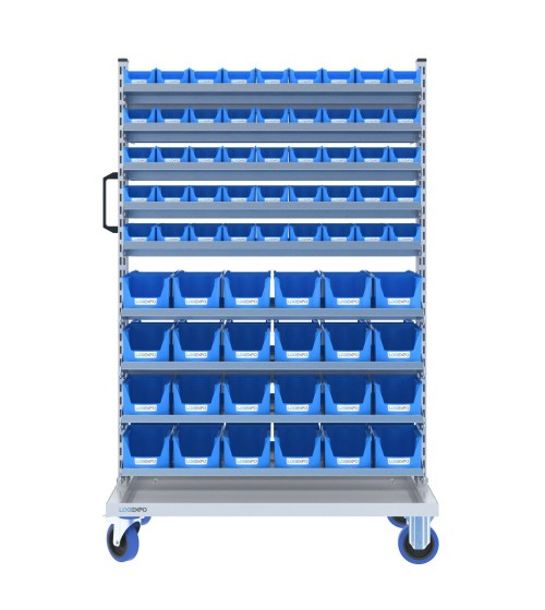 CARRELLO PORTA CONTENITORI - 138 cassette bocca di lupo per minuteria