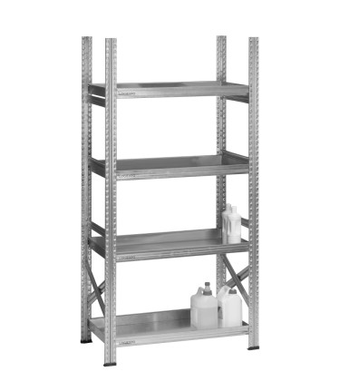 SCAFFALE CON VASCHE per il contenimento di sostanze inquinanti