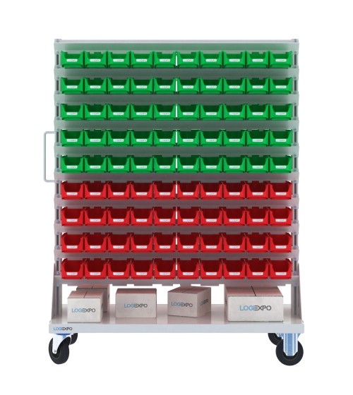 CARRELLO PORTAMINUTERIE con 180 contenitori a bocca di lupo