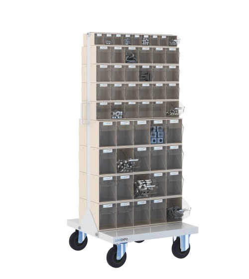 CARRELLO PORTA MINUTERIA con 106 cassetti a madia basculante