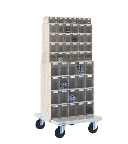 CARRELLO PORTA MINUTERIA con 106 cassetti a madia basculante