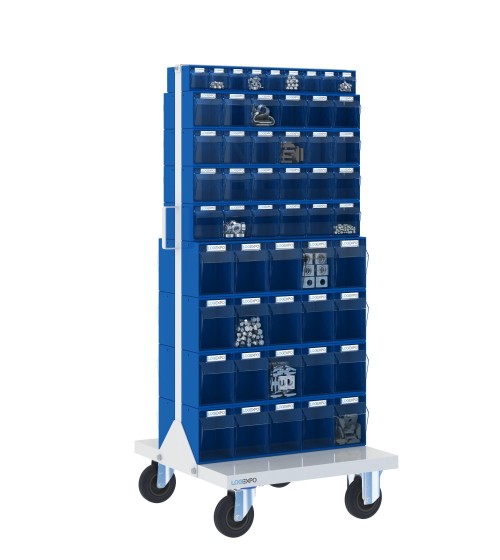 CARRELLO PORTA MINUTERIA con 106 cassetti a madia basculante