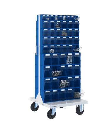 CARRELLO PORTA MINUTERIA con 106 cassetti a madia basculante