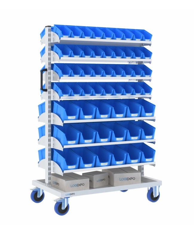 CARRELLO PORTA CONTENITORI per il trasporto delle minuterie