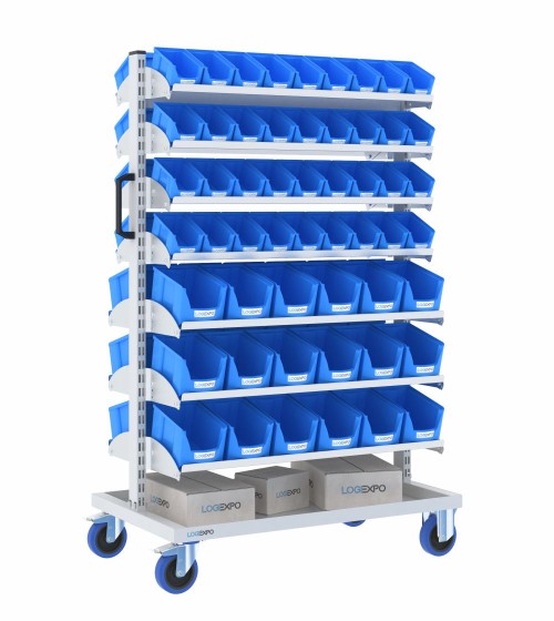 CARRELLO PORTA CONTENITORI per il trasporto delle minuterie