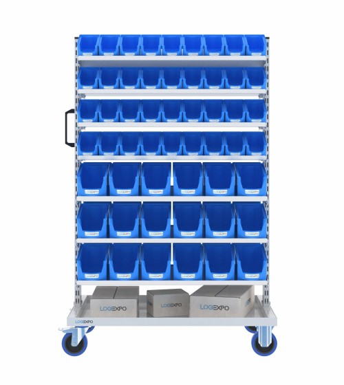 CARRELLO PORTA CONTENITORI per il trasporto delle minuterie