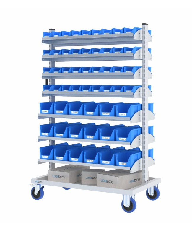 CARRELLO PORTA CONTENITORI per il trasporto delle minuterie