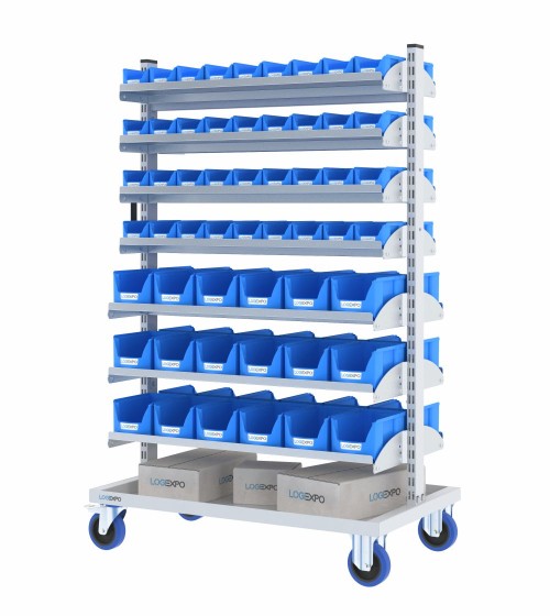 CARRELLO PORTA CONTENITORI per il trasporto delle minuterie