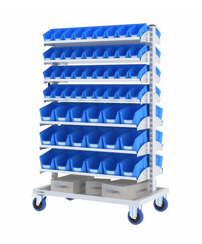 CARRELLO PORTA CONTENITORI per il trasporto delle minuterie