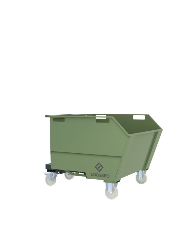 BENNA RIBALTABILE CON MULETTO Portarottami da 750 Litri