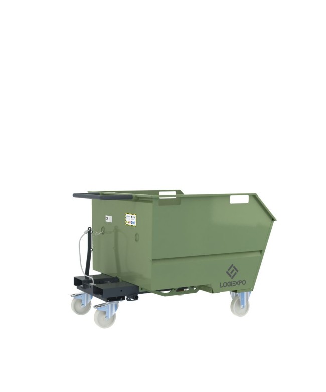 BENNA RIBALTABILE CON MULETTO Portarottami da 750 Litri