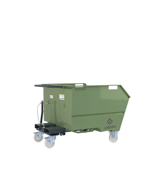 BENNA RIBALTABILE CON MULETTO Portarottami da 750 Litri