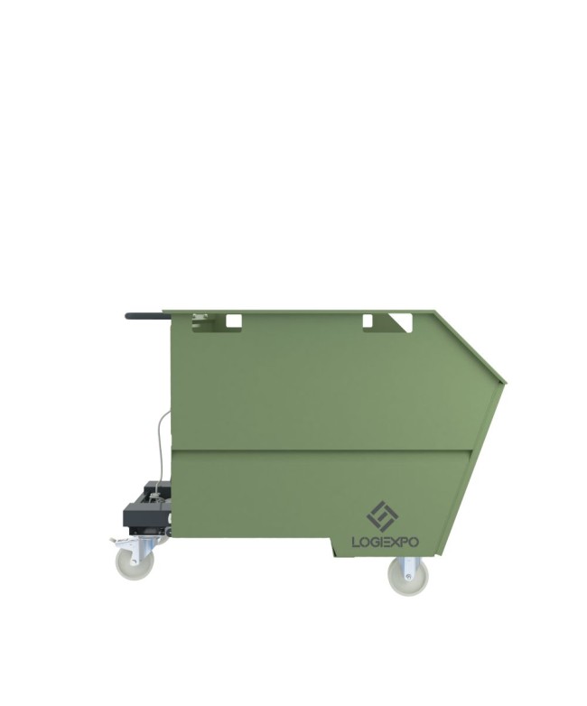 CONTENITORE CON BENNA RIBALTABILE 2000 Litri per rottami e rifiuti
