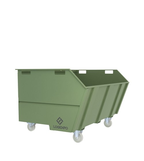 CONTENITORE CON BENNA RIBALTABILE 2000 Litri per rottami e rifiuti