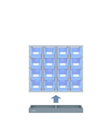 ZOCCOLO PER SCAFFALI MONOBLOCCO a 16 contenitori 2
