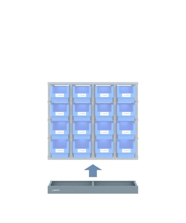 ZOCCOLO PER SCAFFALI MONOBLOCCO a 16 contenitori