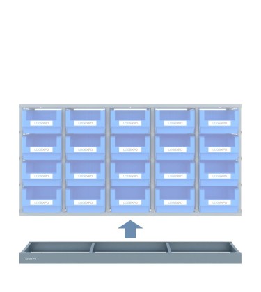 ZOCCOLO PER SCAFFALI MONOBLOCCO a 20 contenitori 2