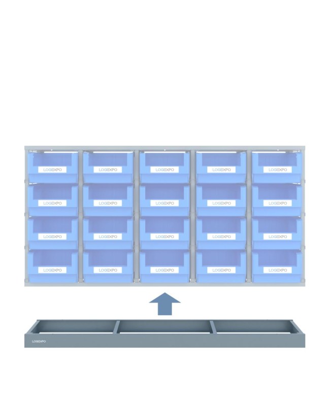 ZOCCOLO PER SCAFFALI MONOBLOCCO a 20 contenitori