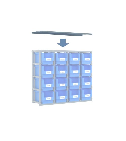 COPERCHIO PARA POLVERE per scaffali monoblocco a 16 contenitori