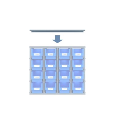 COPERCHIO PARA POLVERE per scaffali monoblocco a 16 contenitori 2