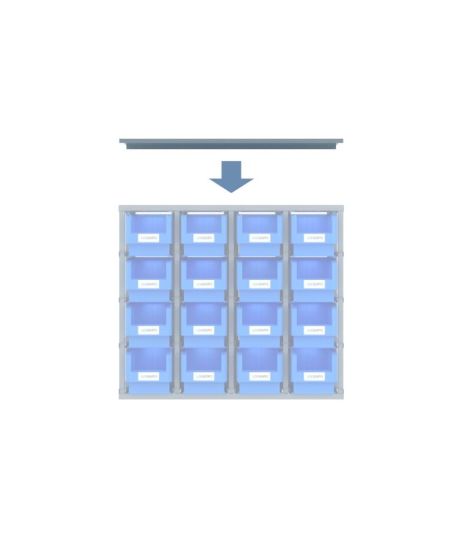 COPERCHIO PARA POLVERE per scaffali monoblocco a 16 contenitori