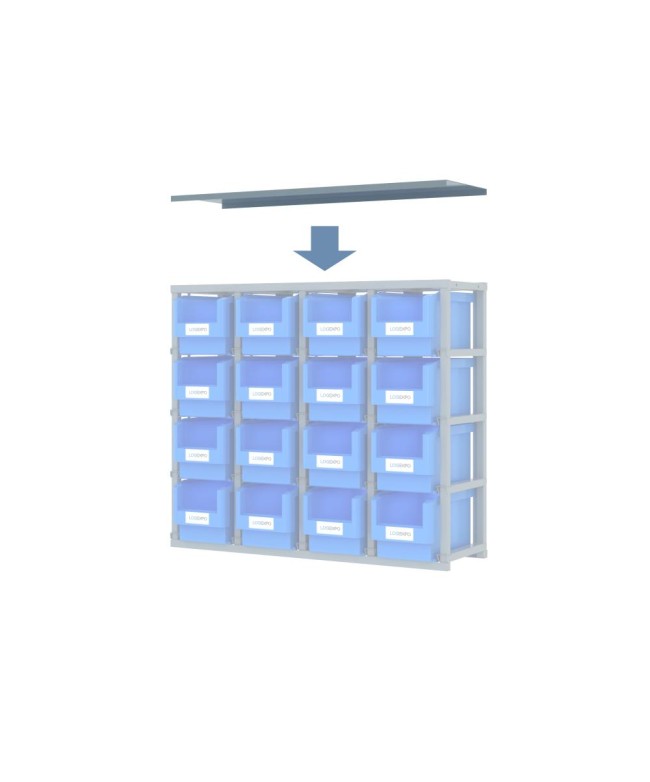 COPERCHIO PARA POLVERE per scaffali monoblocco a 16 contenitori