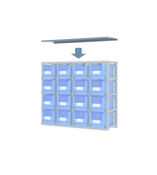 COPERCHIO PARA POLVERE per scaffali monoblocco a 16 contenitori