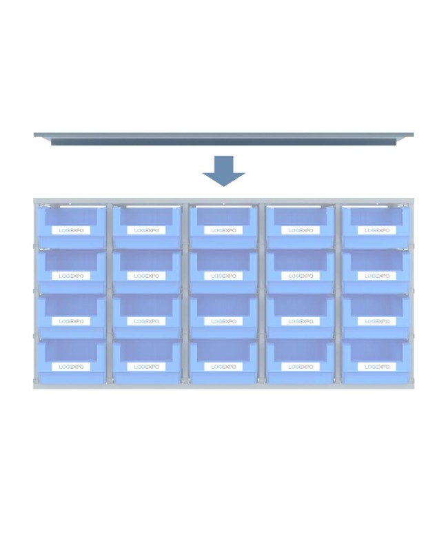COPERCHIO PARA POLVERE per scaffali monoblocco a 20 contenitori
