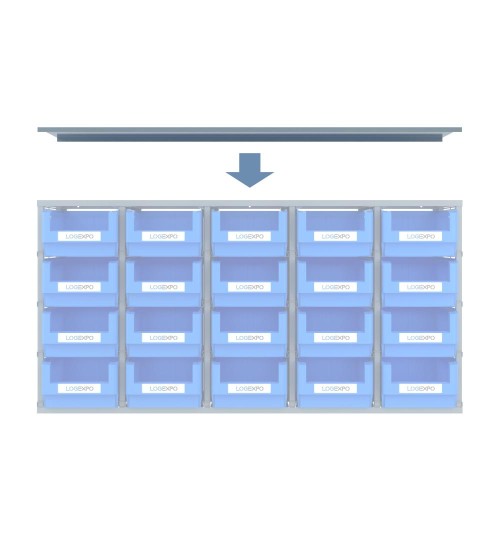 COPERCHIO PARA POLVERE per scaffali monoblocco a 20 contenitori