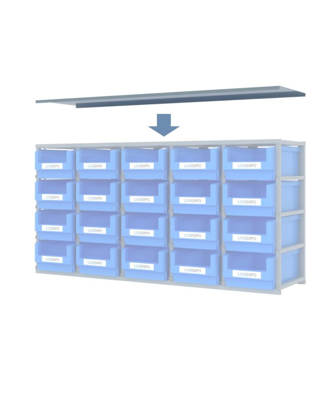 COPERCHIO PARA POLVERE per scaffali monoblocco a 20 contenitori