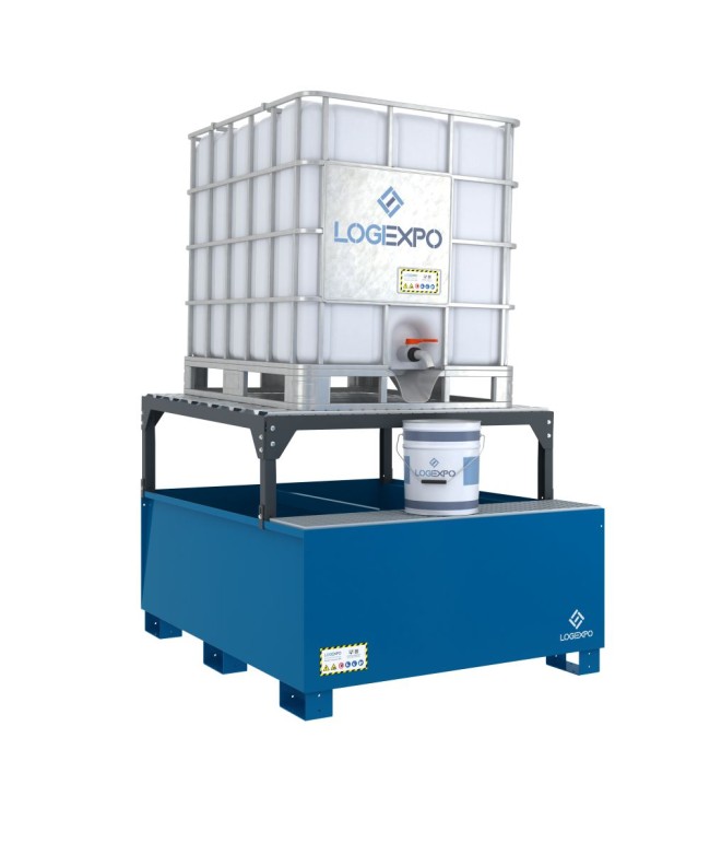 VASCA DI RACCOLTA PER CISTERNETTA IBC con supporto inclinato